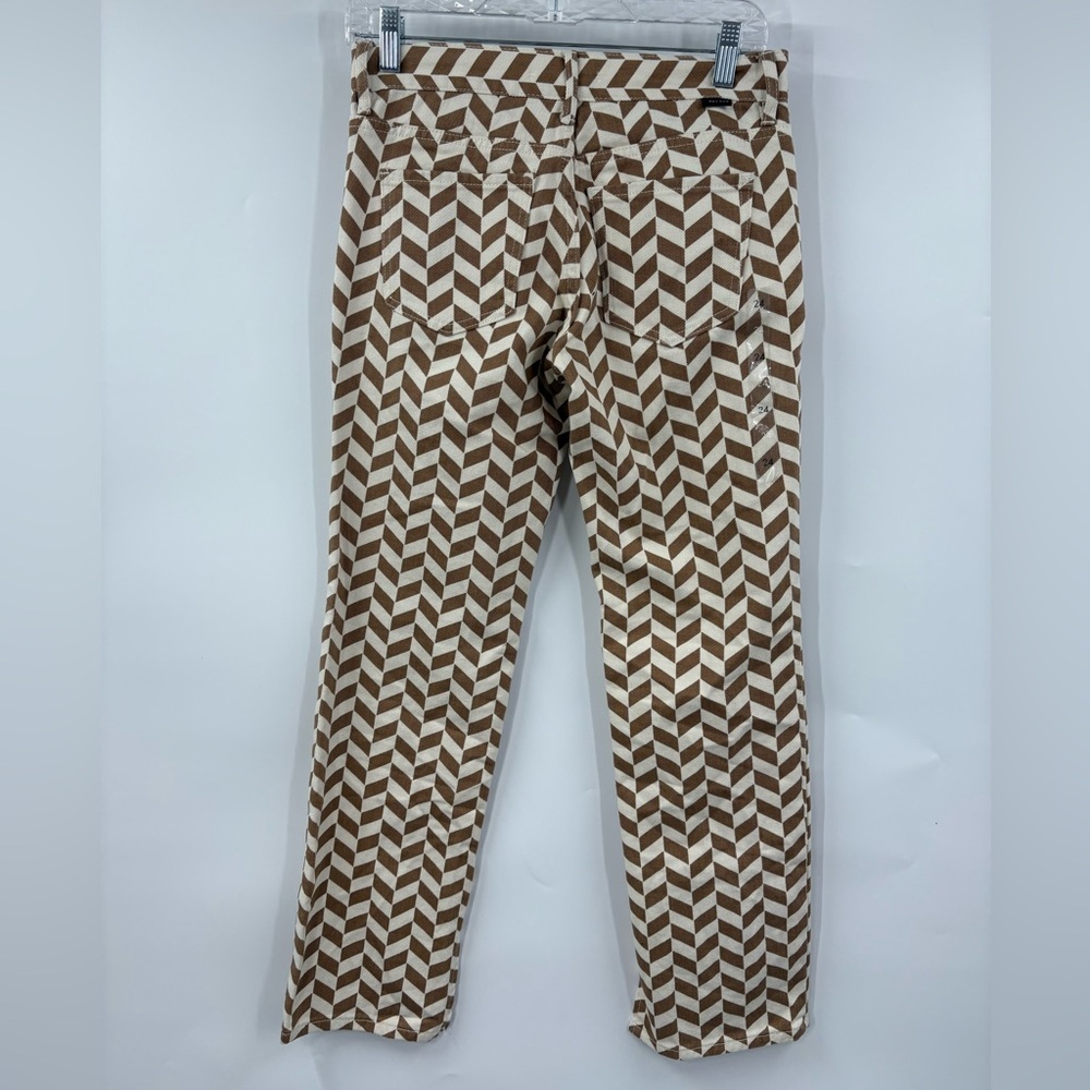 Pacsun Retro Brown Chevron Low Rise Y2K Straight Leg Pants | size 24 NWOT - Picture 5 of 12